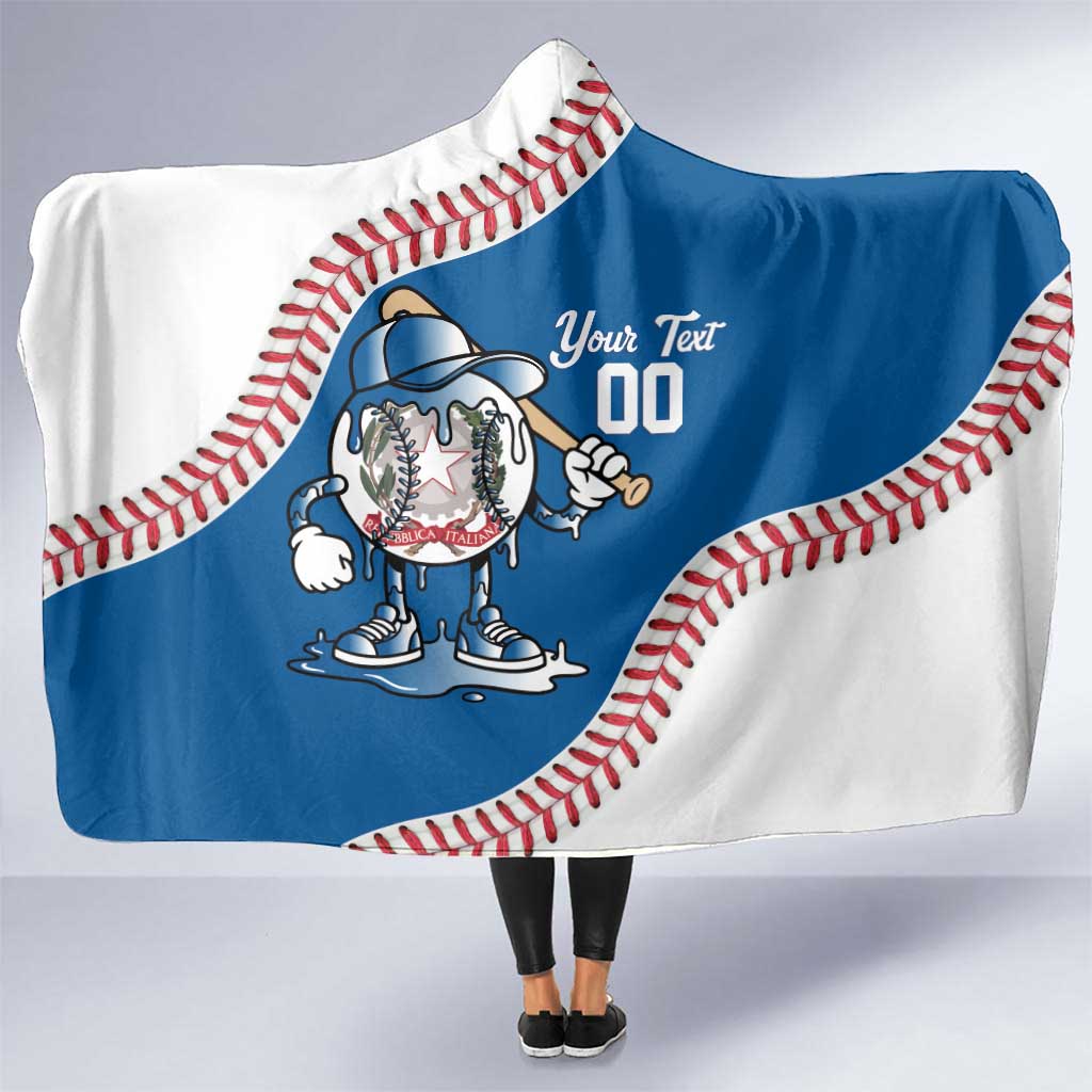 Italy 2026 Baseball Custom Hooded Blanket Go Champions Drip Style