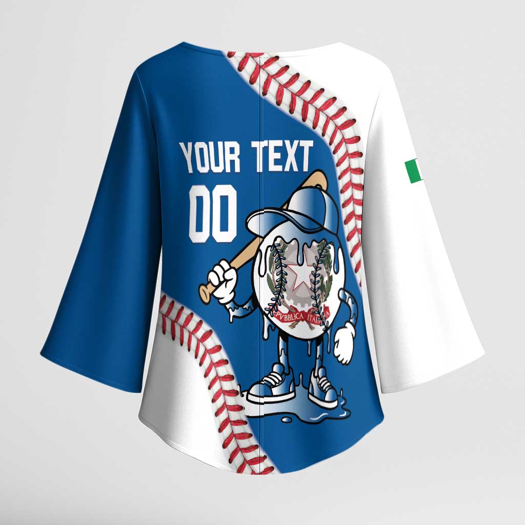 Italy 2026 Baseball Custom Kimono Sleeve Blouse Go Champions Drip Style