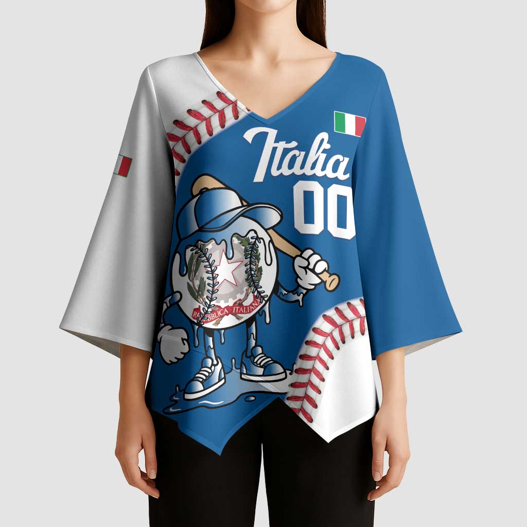 Italy 2026 Baseball Custom Kimono Sleeve Blouse Go Champions Drip Style