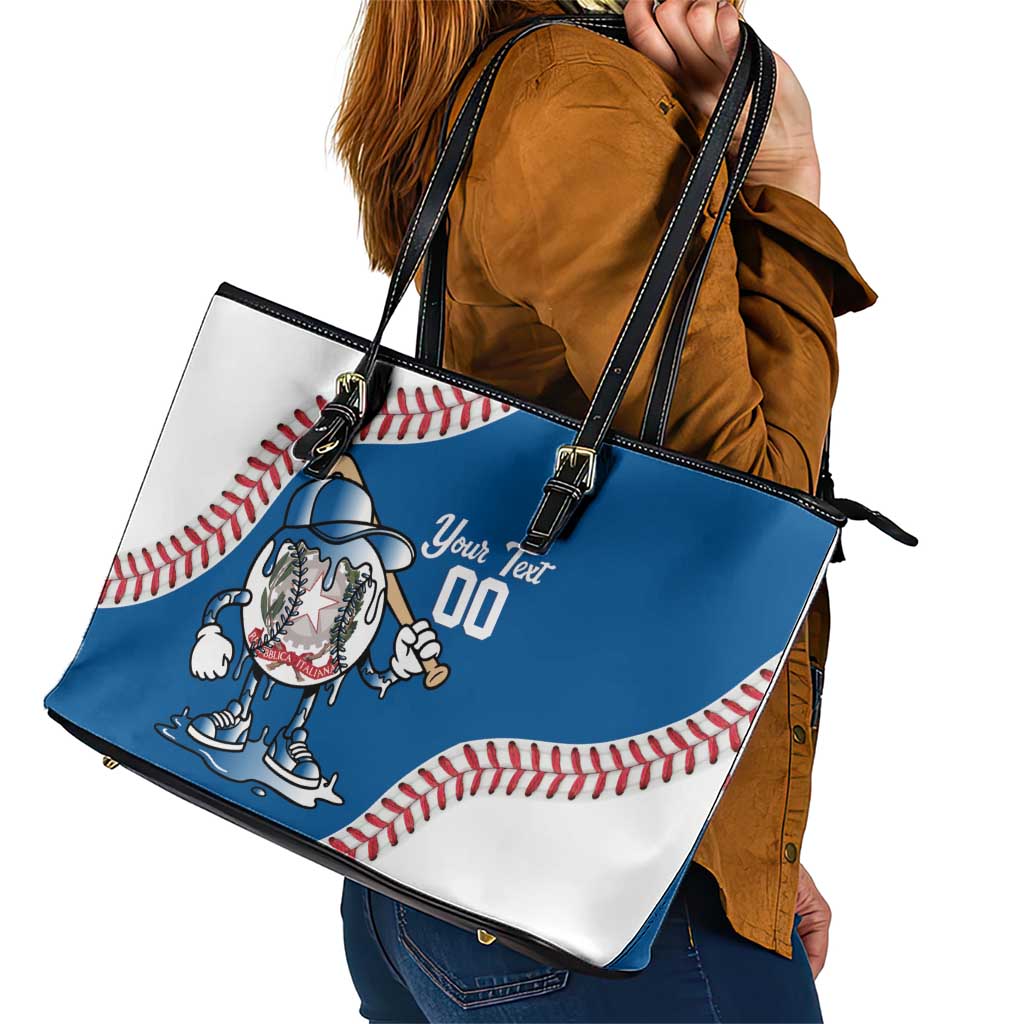 Italy 2026 Baseball Custom Leather Tote Bag Go Champions Drip Style