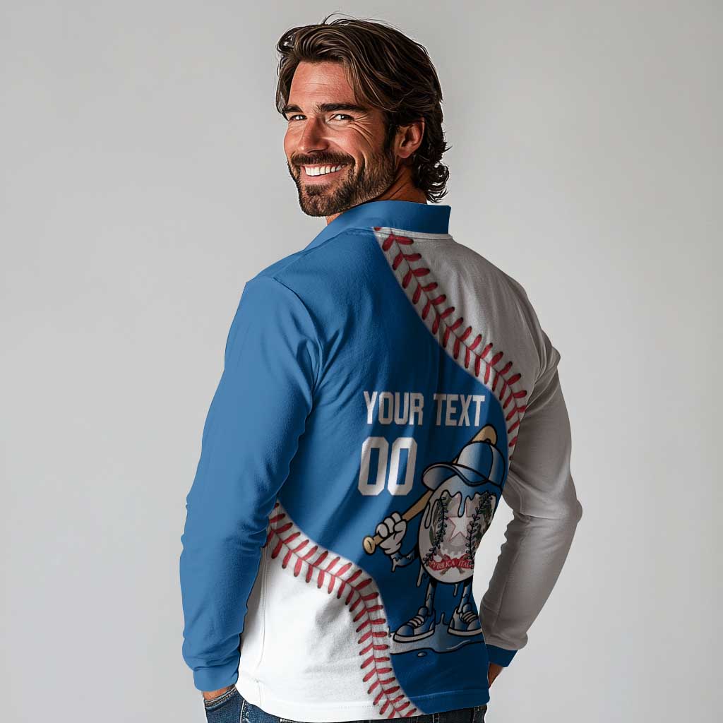 Italy 2026 Baseball Custom Long Sleeve Polo Shirt Go Champions Drip Style
