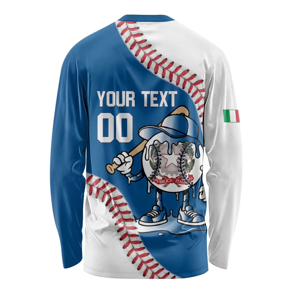 Italy 2026 Baseball Custom Long Sleeve Shirt Go Champions Drip Style