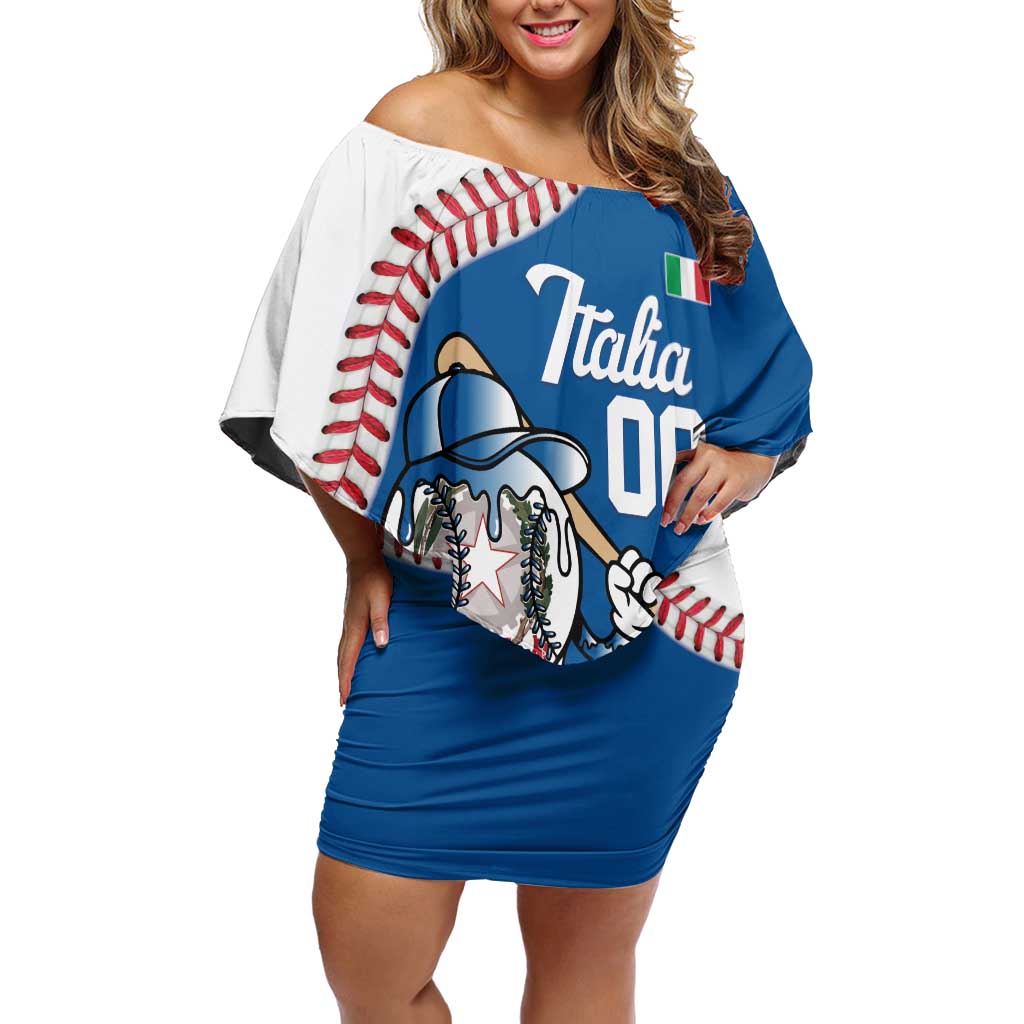 Italy 2026 Baseball Custom Off Shoulder Short Dress Go Champions Drip Style