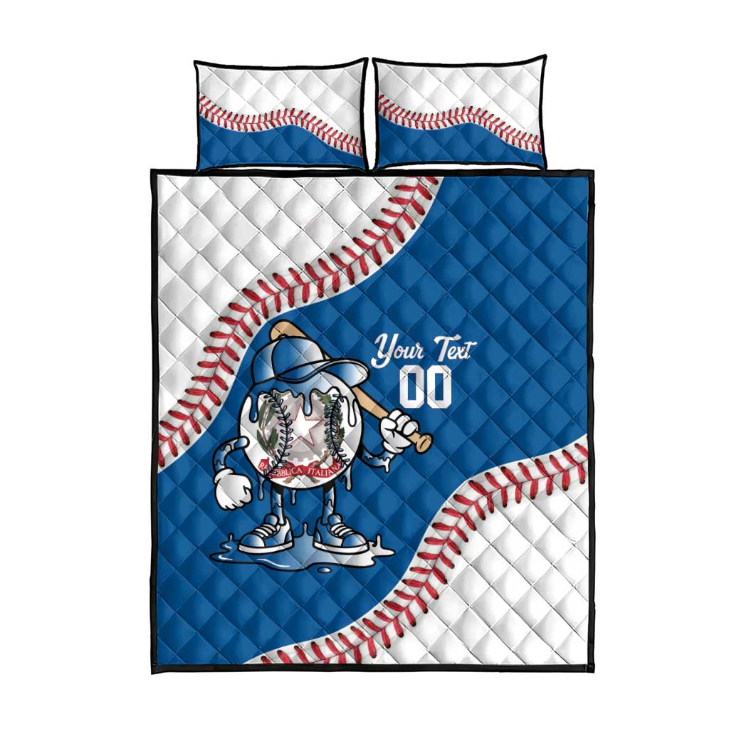 Italy 2026 Baseball Custom Quilt Bed Set Go Champions Drip Style