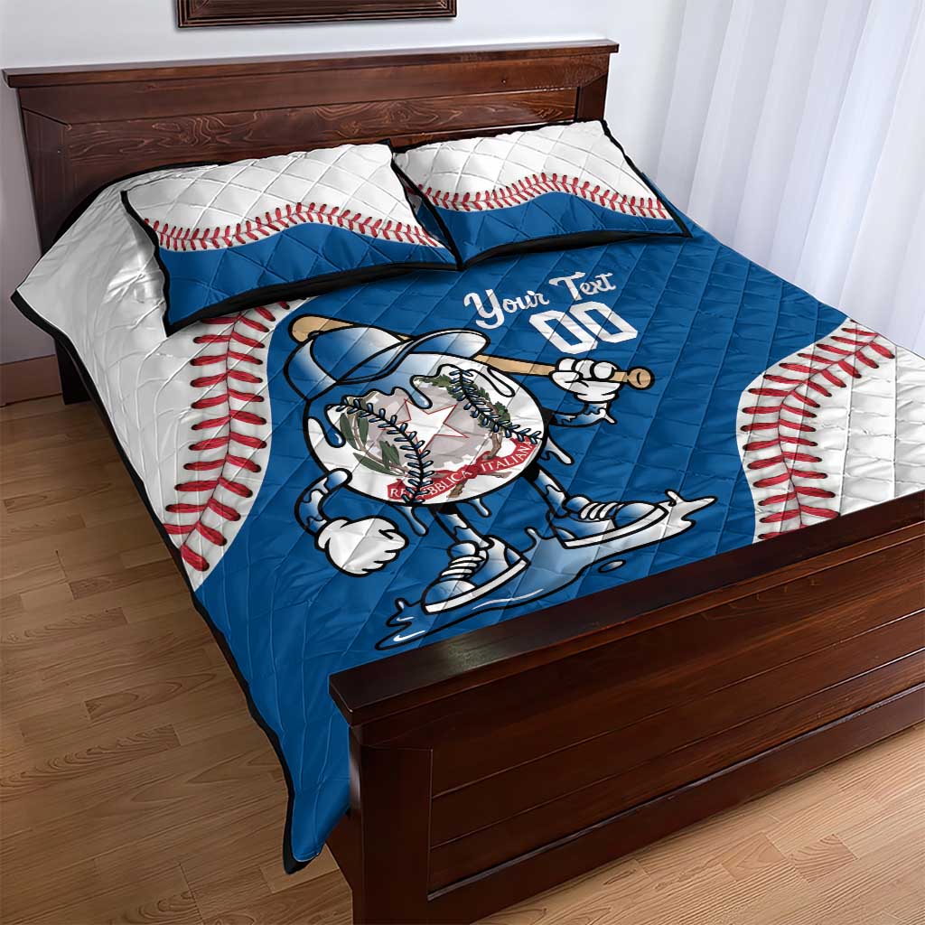 Italy 2026 Baseball Custom Quilt Bed Set Go Champions Drip Style