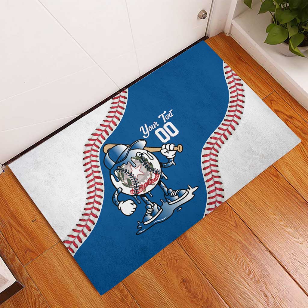 Italy 2026 Baseball Custom Rubber Doormat Go Champions Drip Style