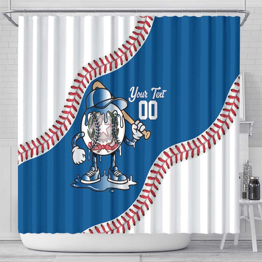 Italy 2026 Baseball Custom Shower Curtain Go Champions Drip Style