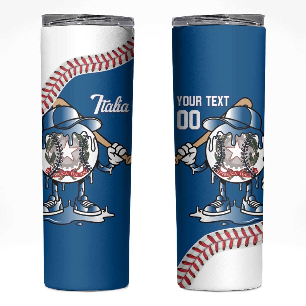 Italy 2026 Baseball Custom Skinny Tumbler Go Champions Drip Style