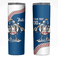 Italy 2026 Baseball Custom Skinny Tumbler Go Champions Drip Style