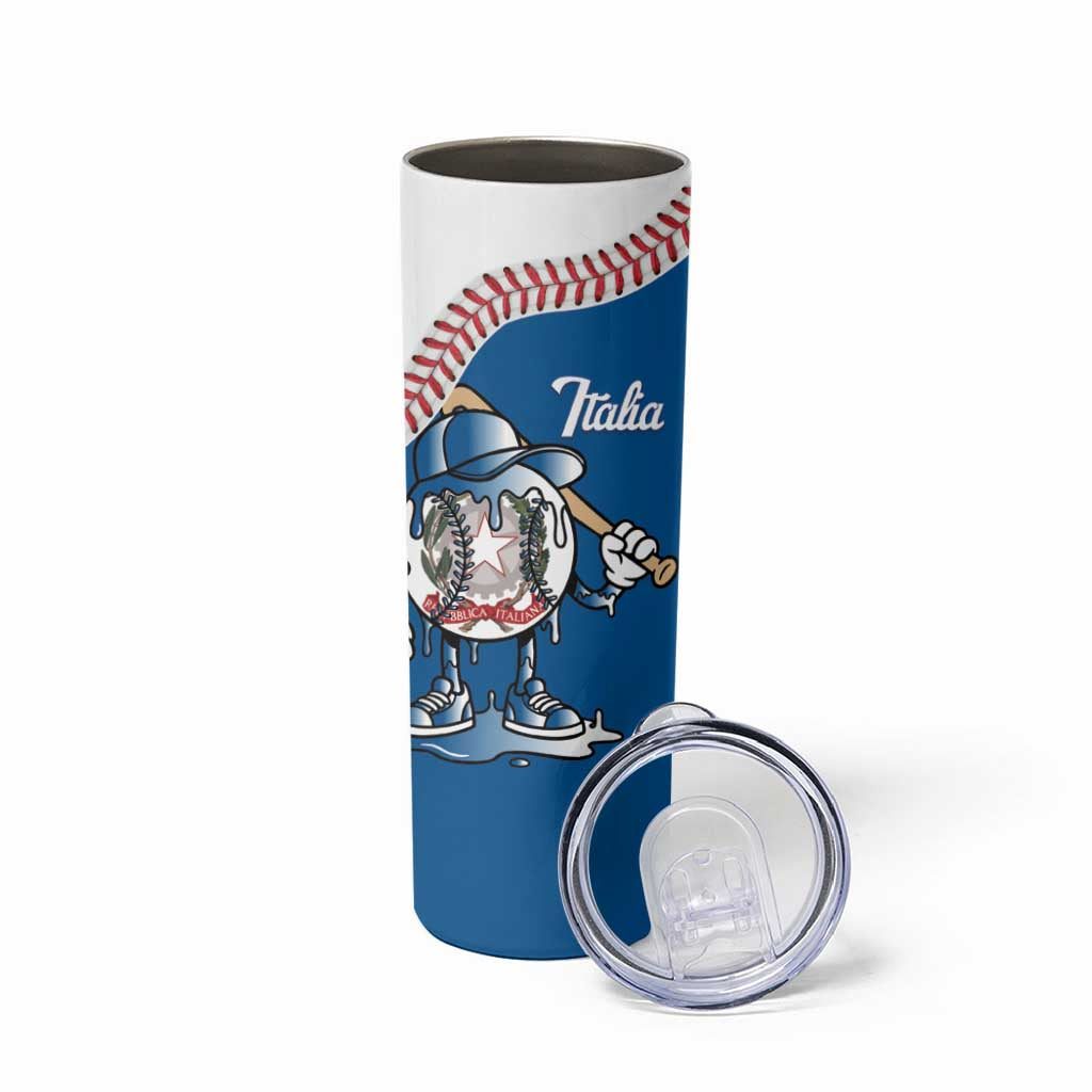 Italy 2026 Baseball Custom Skinny Tumbler Go Champions Drip Style