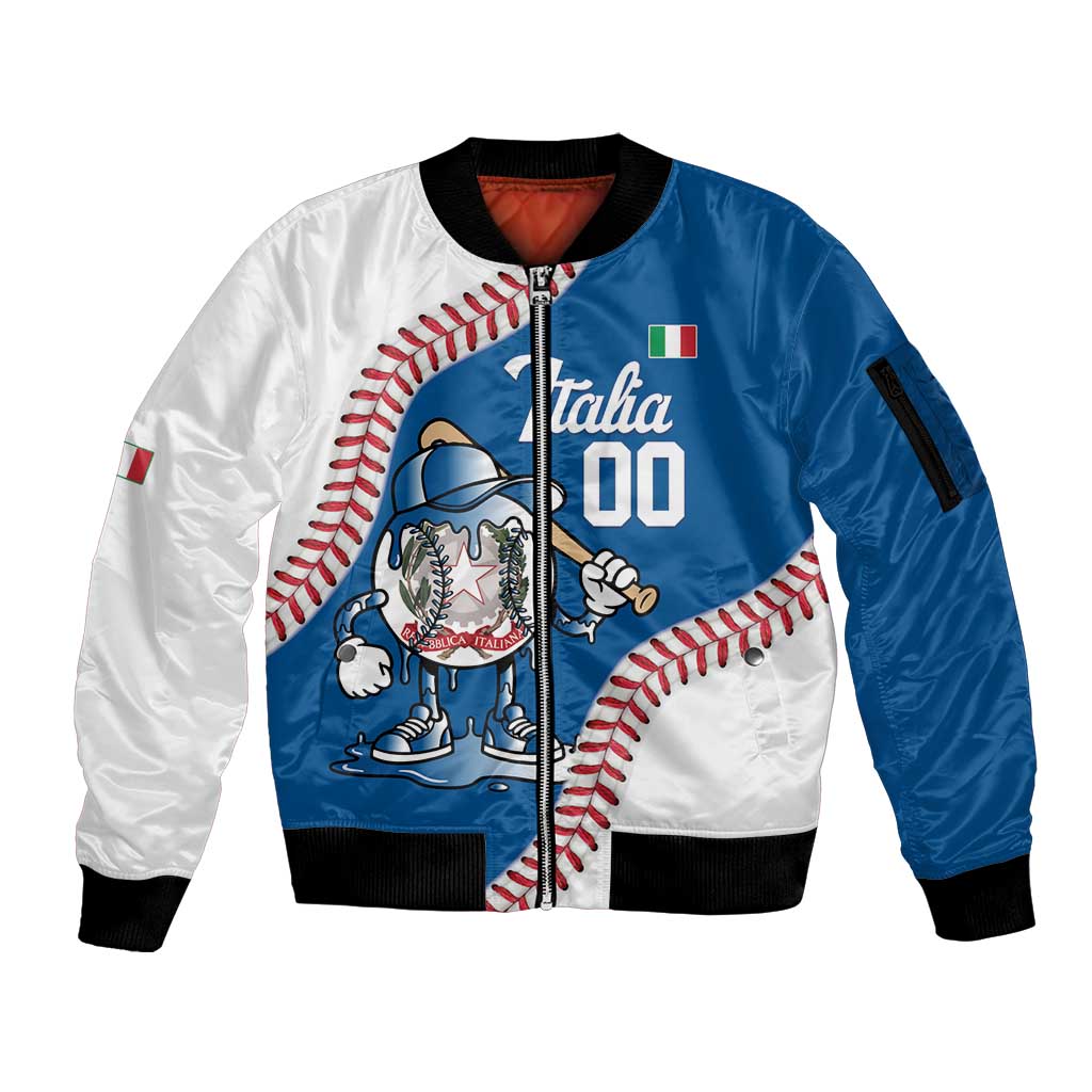 Italy 2026 Baseball Custom Sleeve Zip Bomber Jacket Go Champions Drip Style