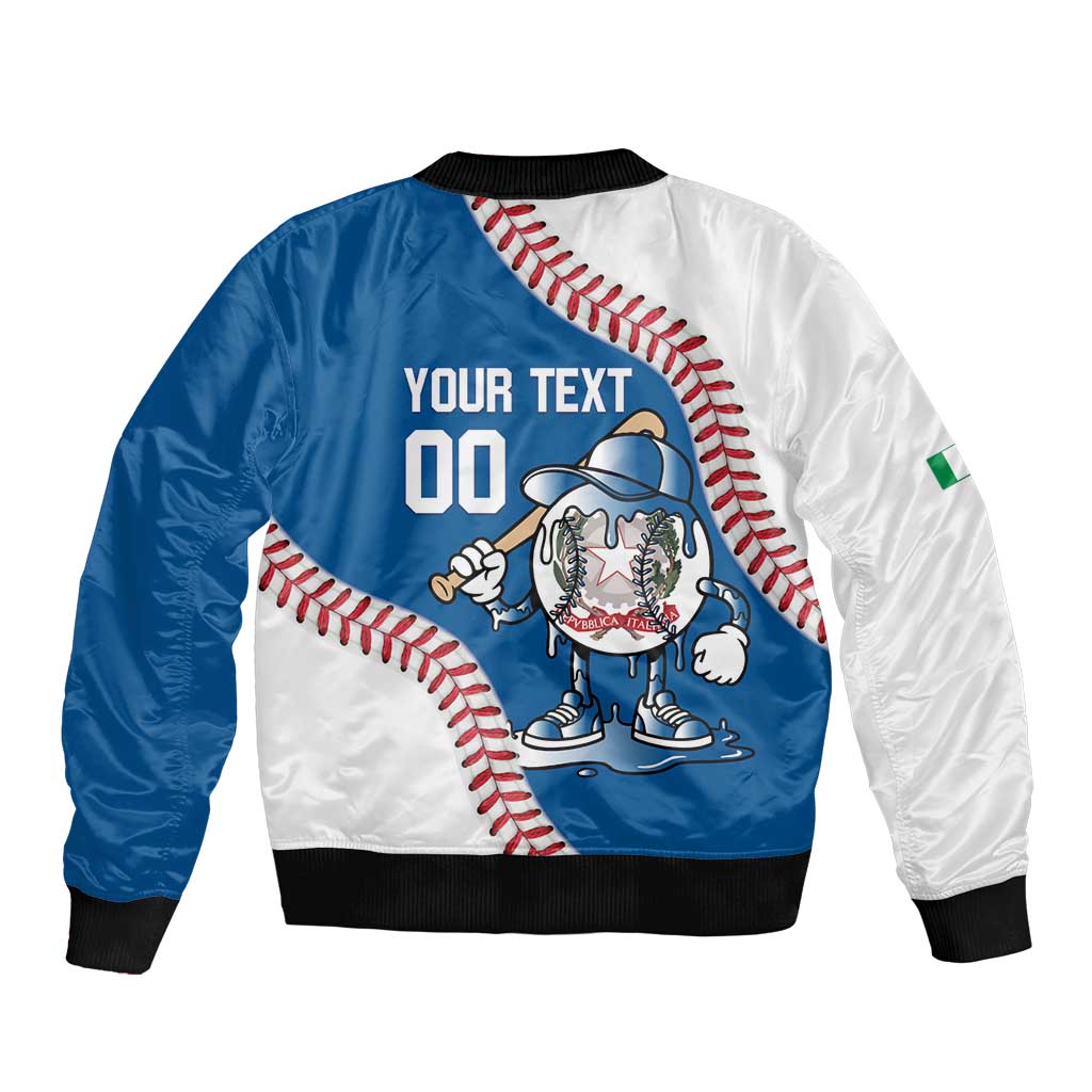 Italy 2026 Baseball Custom Sleeve Zip Bomber Jacket Go Champions Drip Style