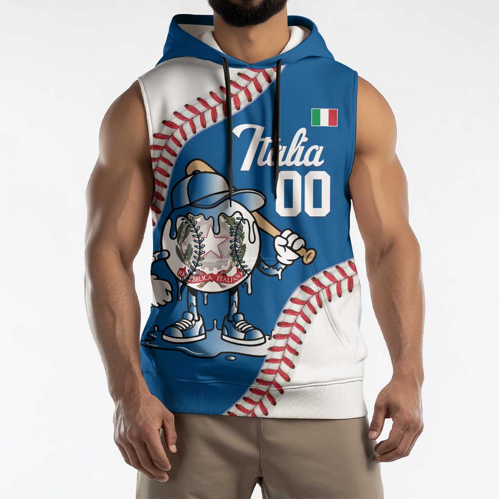 Italy 2026 Baseball Custom Sleeveless Hoodie Go Champions Drip Style