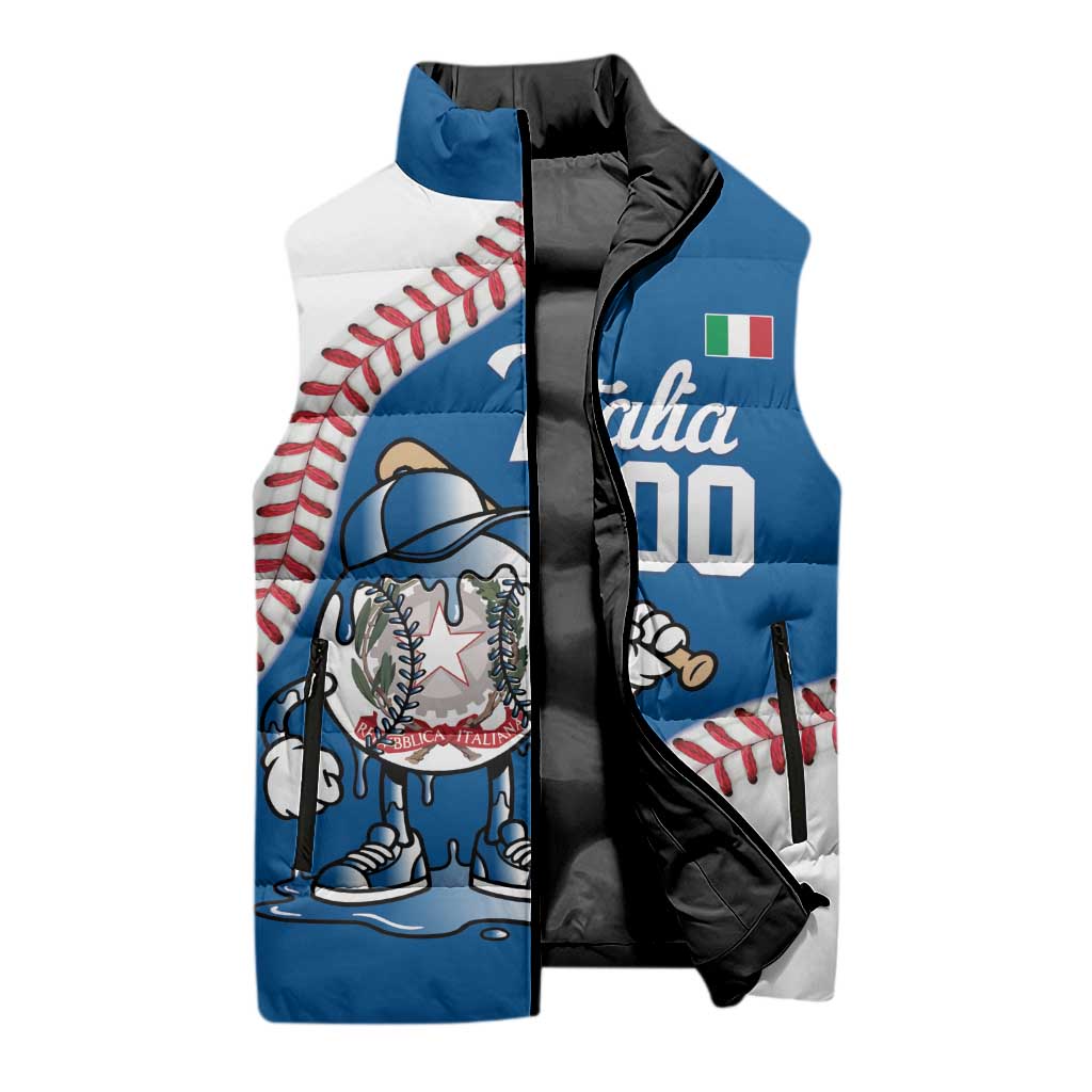Italy 2026 Baseball Custom Sleeveless Puffer Jacket Go Champions Drip Style