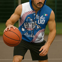 Italy 2026 Baseball Custom Sleeveless Zip Hoodie Go Champions Drip Style