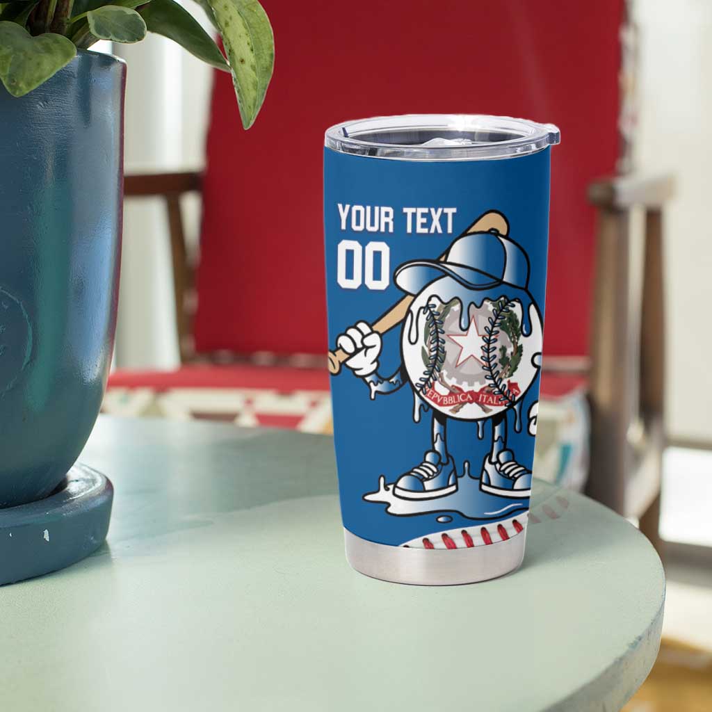Italy 2026 Baseball Custom Tumbler Cup Go Champions Drip Style