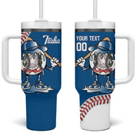 Italy 2026 Baseball Custom Tumbler With Handle Go Champions Drip Style