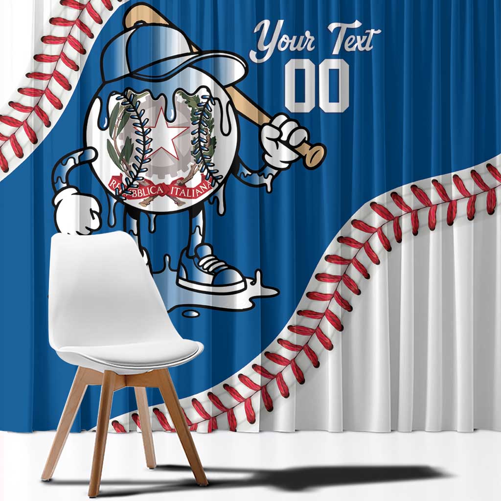 Italy 2026 Baseball Custom Window Curtain Go Champions Drip Style