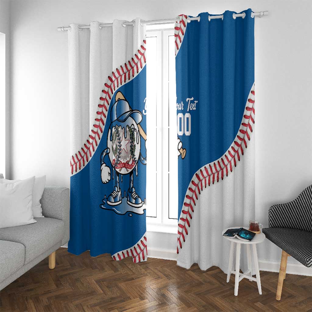 Italy 2026 Baseball Custom Window Curtain Go Champions Drip Style