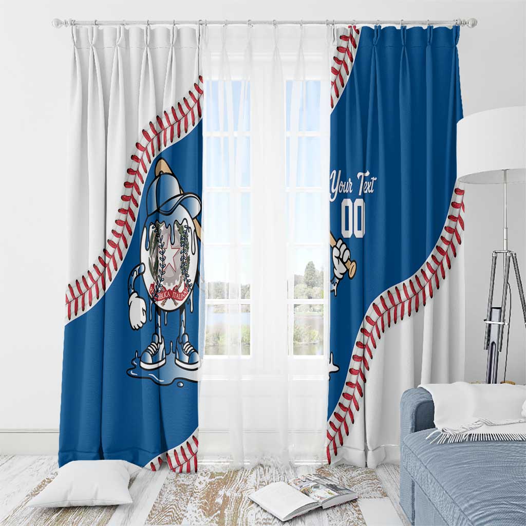 Italy 2026 Baseball Custom Window Curtain Go Champions Drip Style