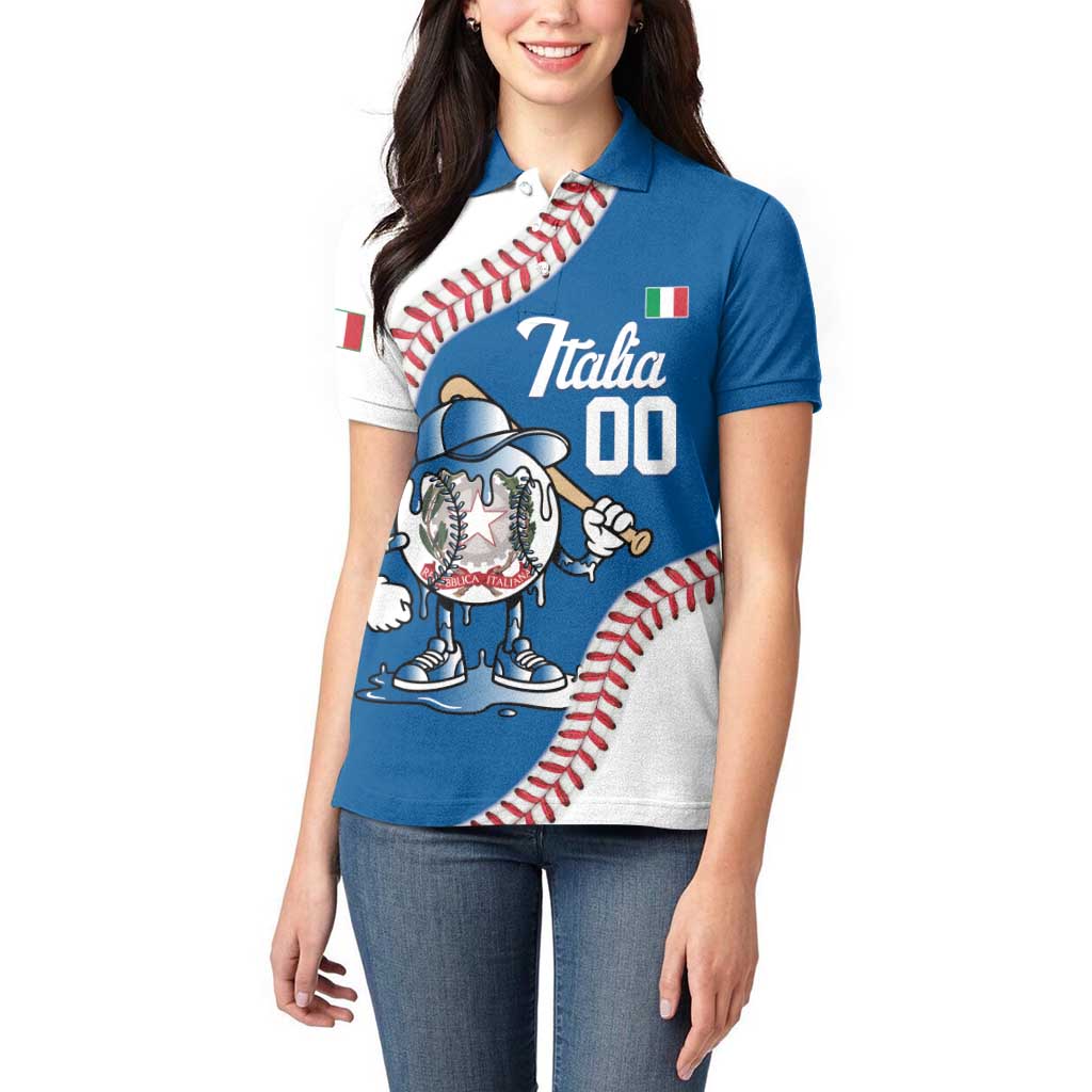 Italy 2026 Baseball Custom Women Polo Shirt Go Champions Drip Style