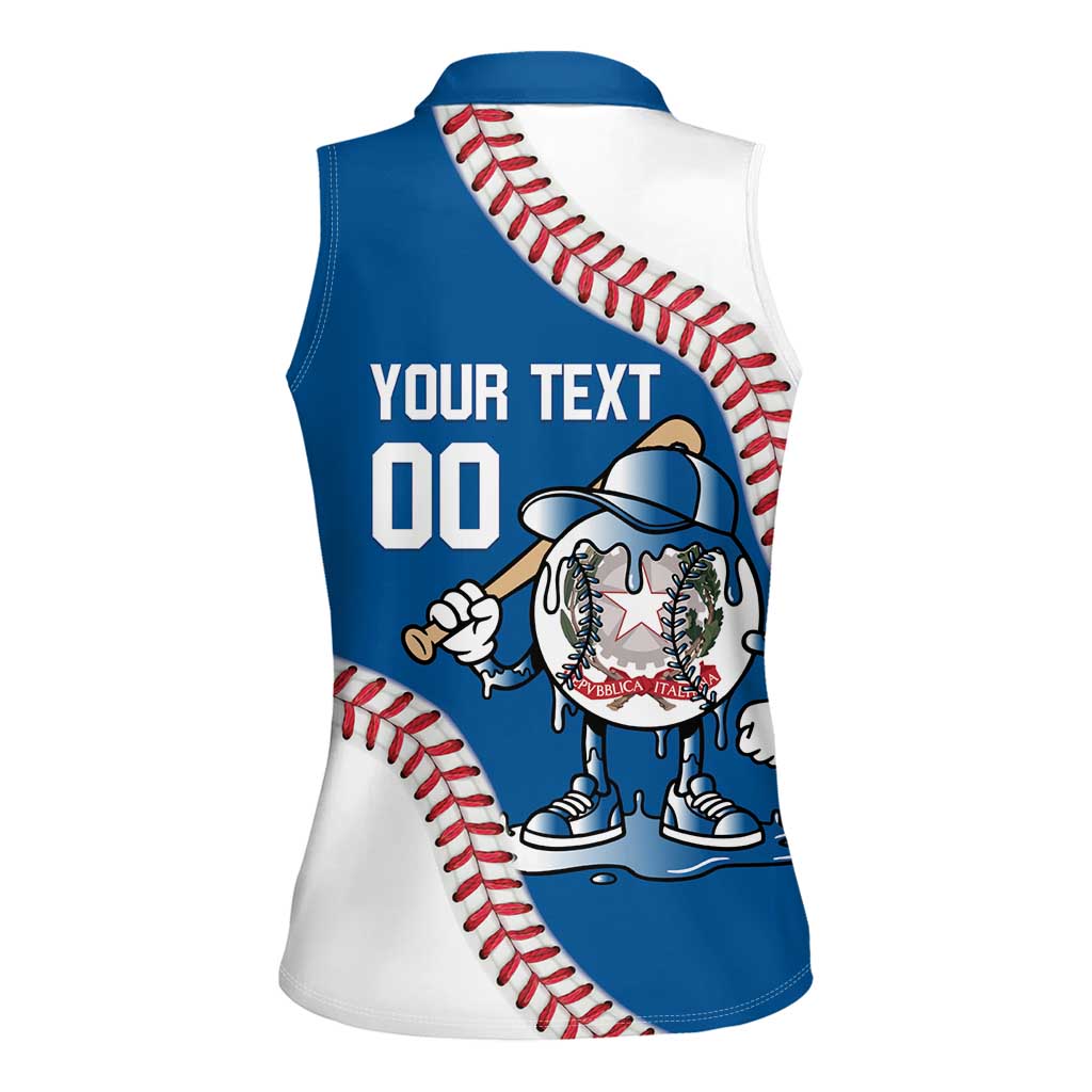 Italy 2026 Baseball Custom Women Sleeveless Polo Shirt Go Champions Drip Style