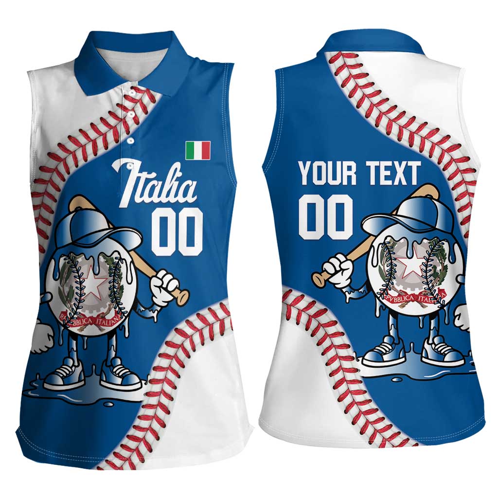 Italy 2026 Baseball Custom Women Sleeveless Polo Shirt Go Champions Drip Style