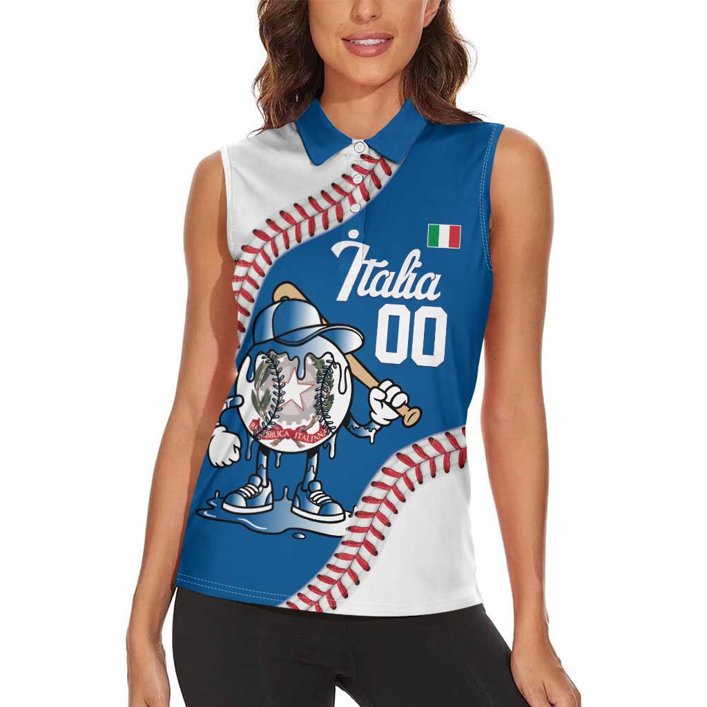Italy 2026 Baseball Custom Women Sleeveless Polo Shirt Go Champions Drip Style