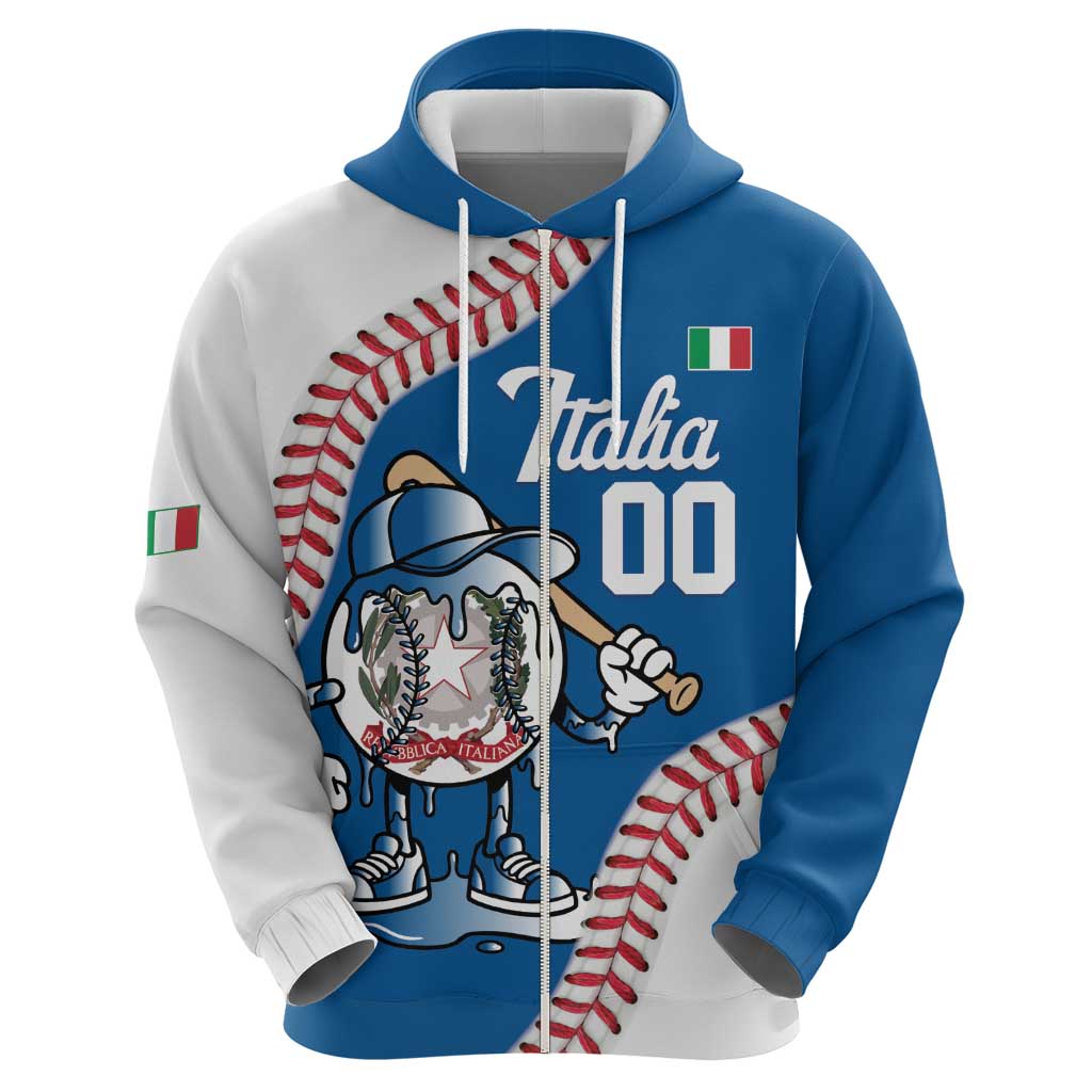 Italy 2026 Baseball Custom Zip Hoodie Go Champions Drip Style