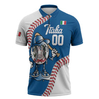 Italy 2026 Baseball Custom Zipper Polo Shirt Go Champions Drip Style