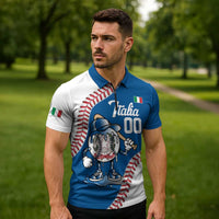 Italy 2026 Baseball Custom Zipper Polo Shirt Go Champions Drip Style