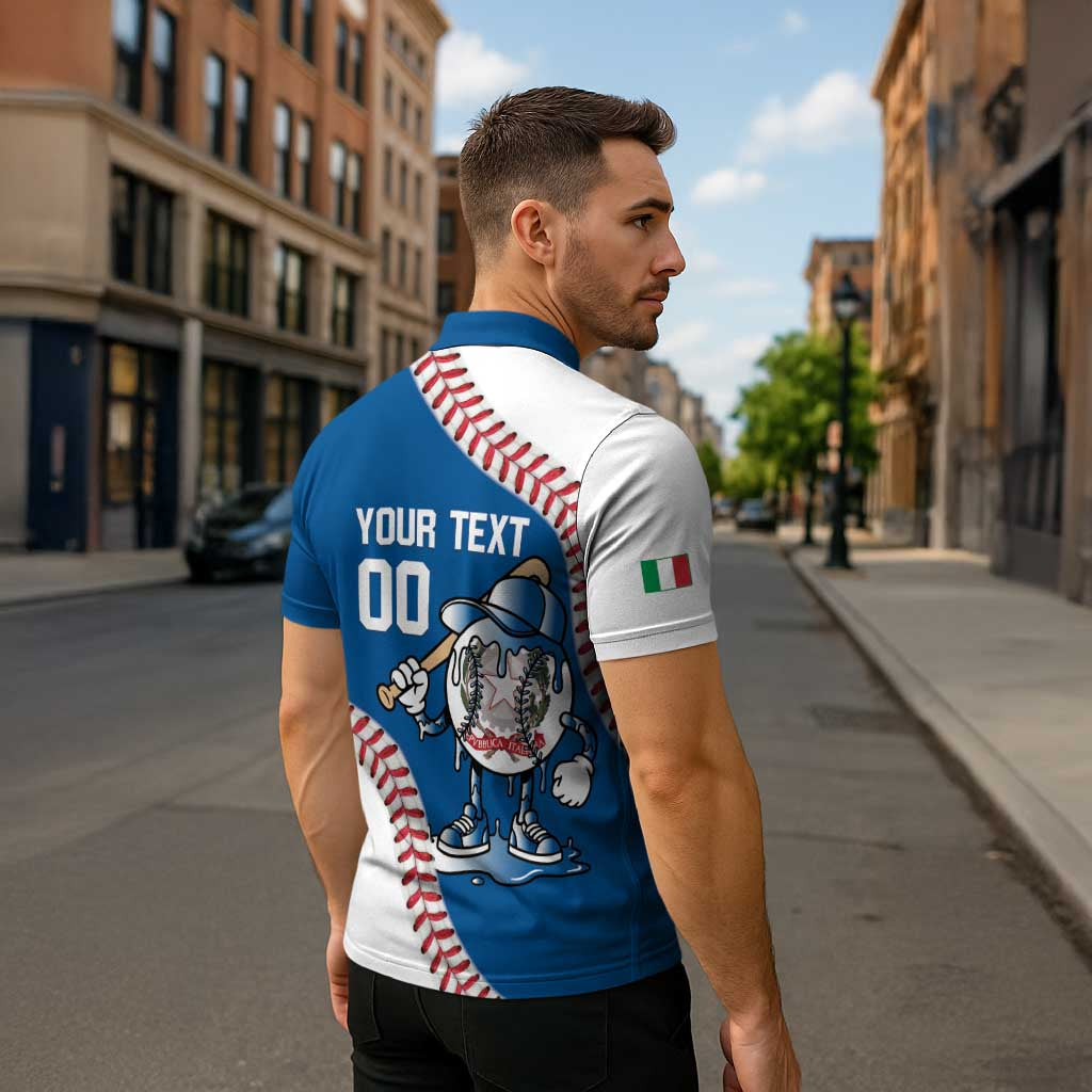 Italy 2026 Baseball Custom Zipper Polo Shirt Go Champions Drip Style