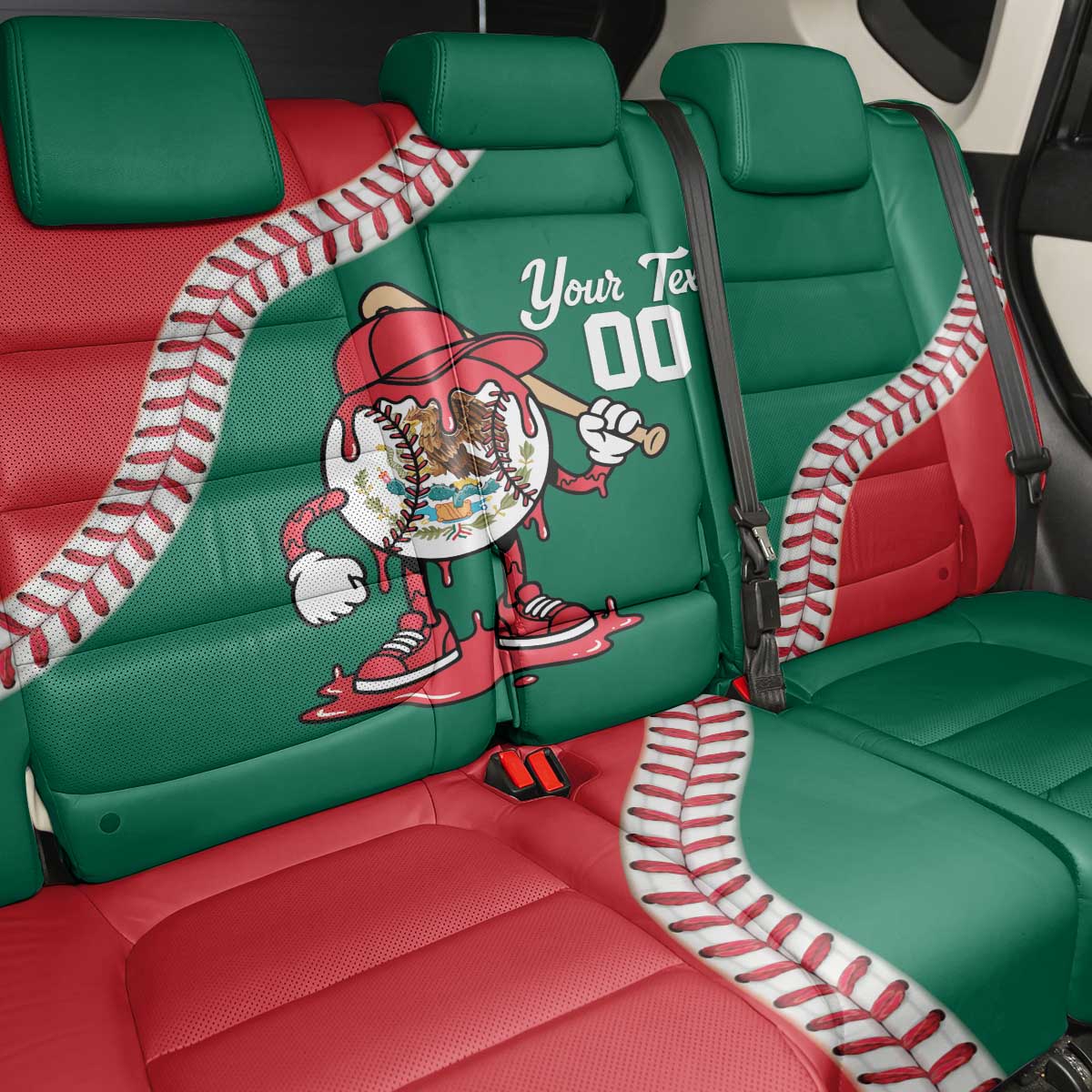 Mexico 2026 Baseball Custom Back Car Seat Cover Go Champions Drip Style