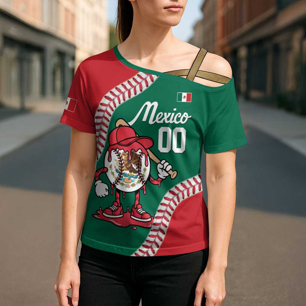 Mexico 2026 Baseball Custom Cross Shoulder Shirt Go Champions Drip Style