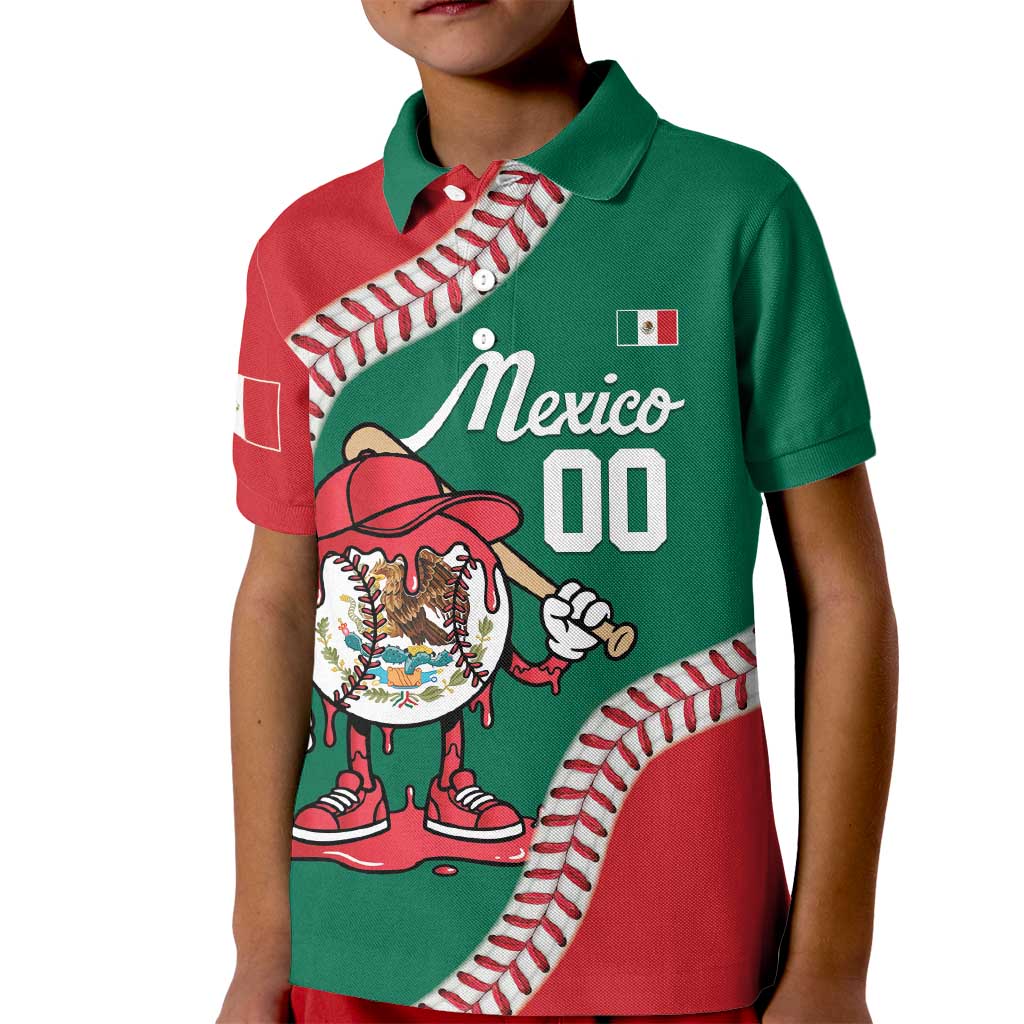 Mexico 2026 Baseball Custom Kid Polo Shirt Go Champions Drip Style