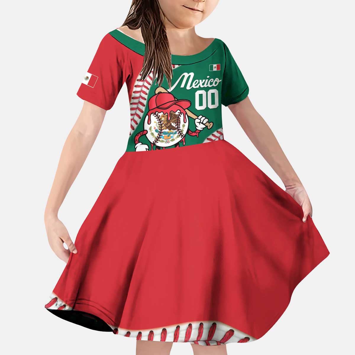 Mexico 2026 Baseball Custom Kid Short Sleeve Dress Go Champions Drip Style