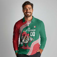 Mexico 2026 Baseball Custom Long Sleeve Polo Shirt Go Champions Drip Style