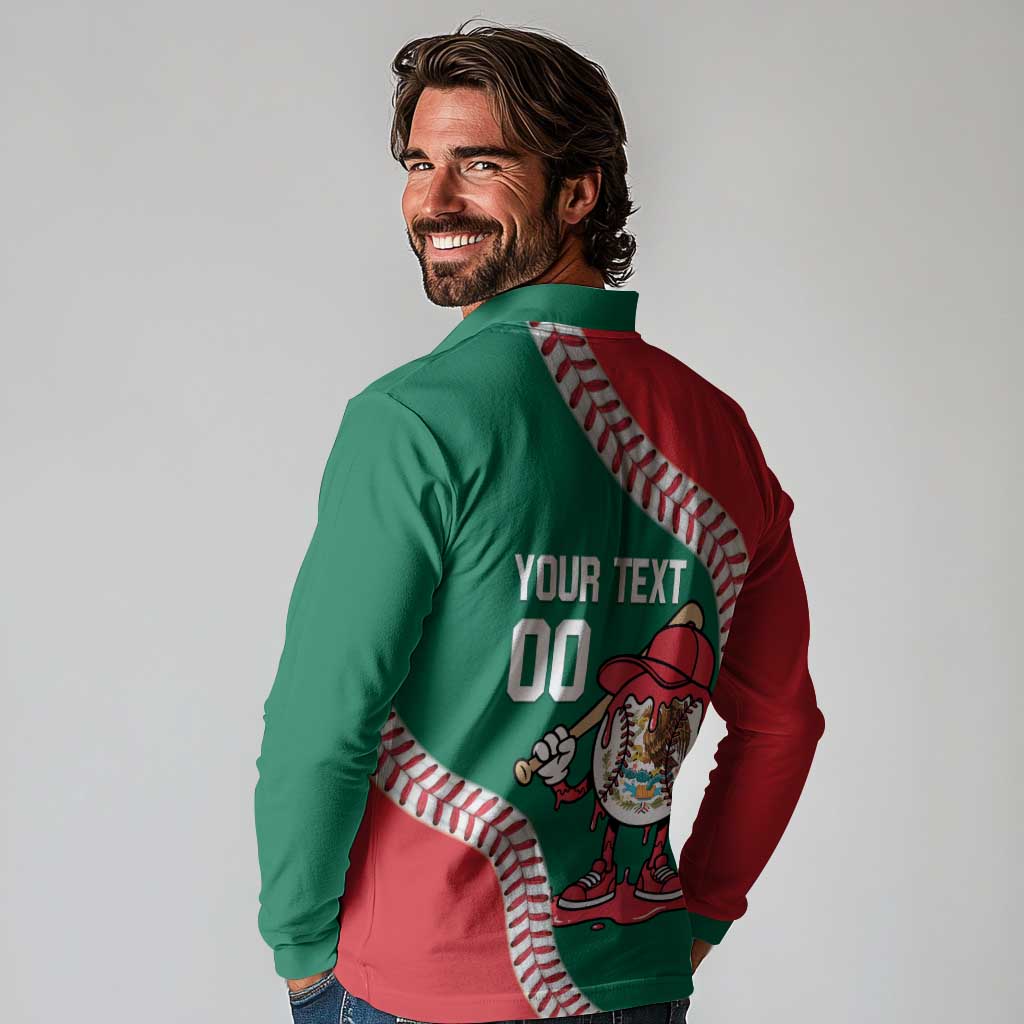 Mexico 2026 Baseball Custom Long Sleeve Polo Shirt Go Champions Drip Style