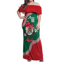 Mexico 2026 Baseball Custom Off Shoulder Maxi Dress Go Champions Drip Style