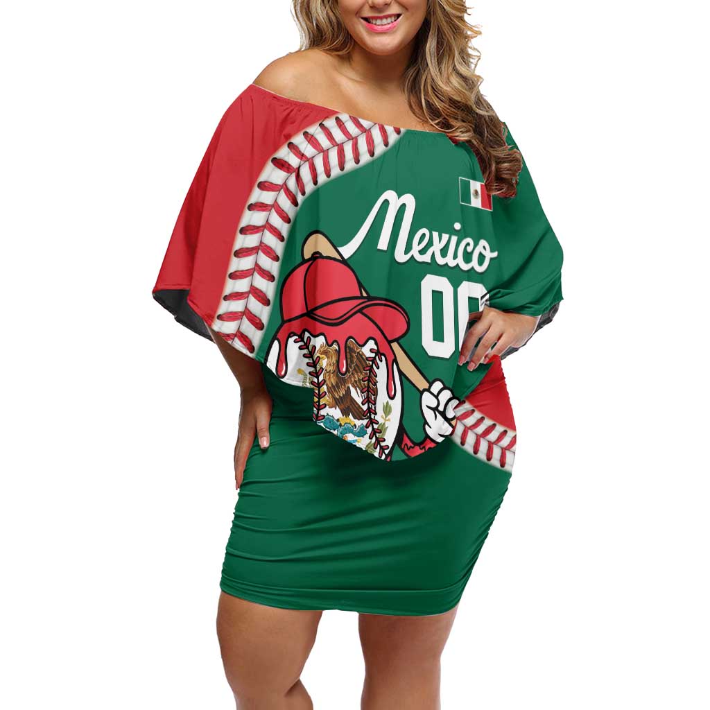 Mexico 2026 Baseball Custom Off Shoulder Short Dress Go Champions Drip Style