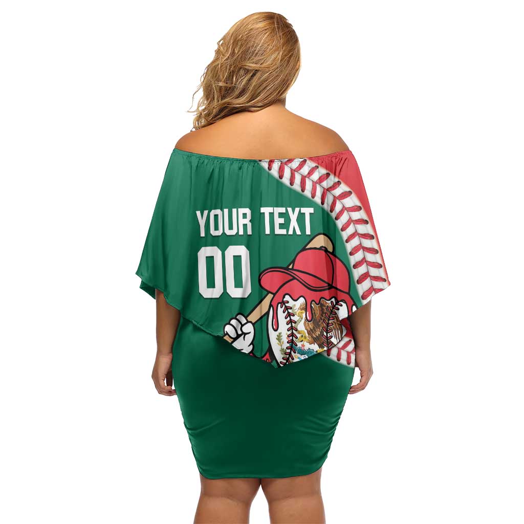Mexico 2026 Baseball Custom Off Shoulder Short Dress Go Champions Drip Style