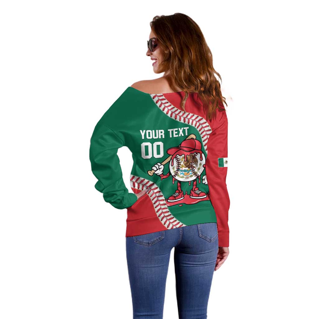 Mexico 2026 Baseball Custom Off Shoulder Sweater Go Champions Drip Style