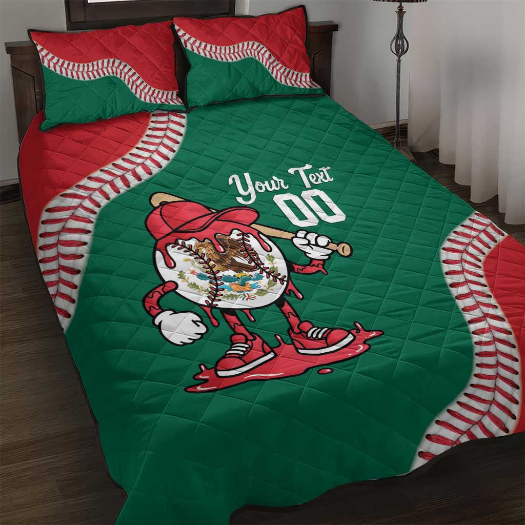 Mexico 2026 Baseball Custom Quilt Bed Set Go Champions Drip Style