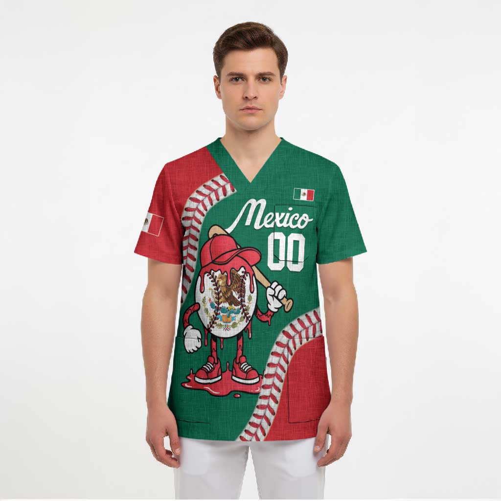 Mexico 2026 Baseball Custom Scrub Top Go Champions Drip Style