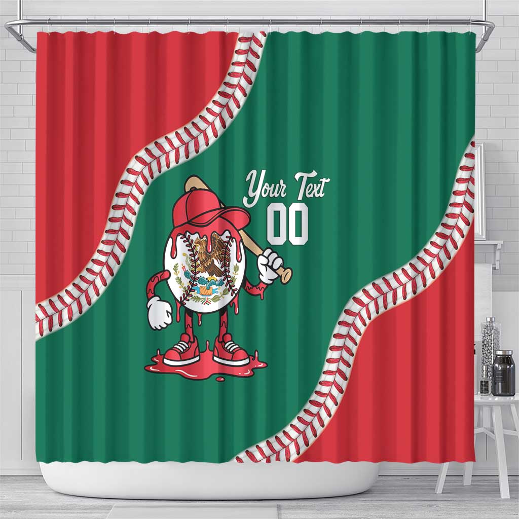 Mexico 2026 Baseball Custom Shower Curtain Go Champions Drip Style