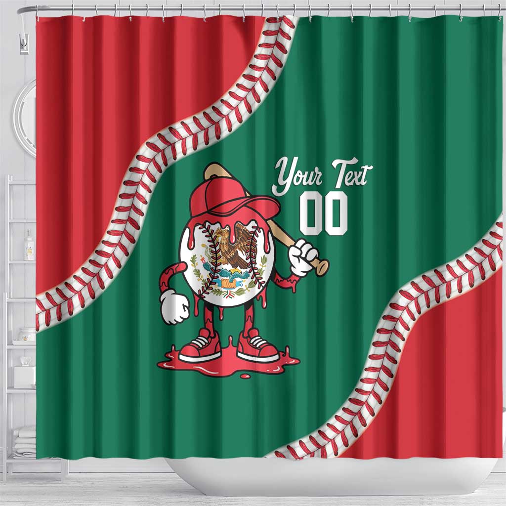 Mexico 2026 Baseball Custom Shower Curtain Go Champions Drip Style