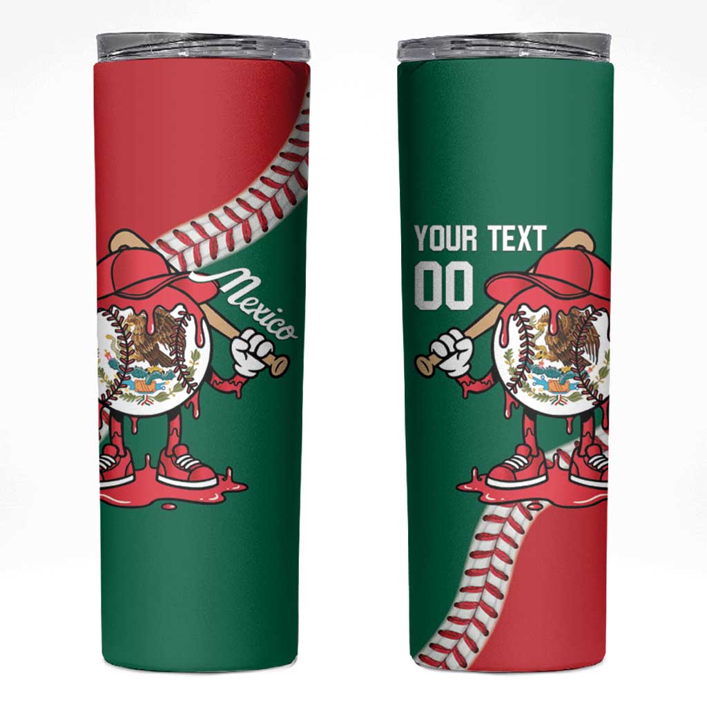 Mexico 2026 Baseball Custom Skinny Tumbler Go Champions Drip Style