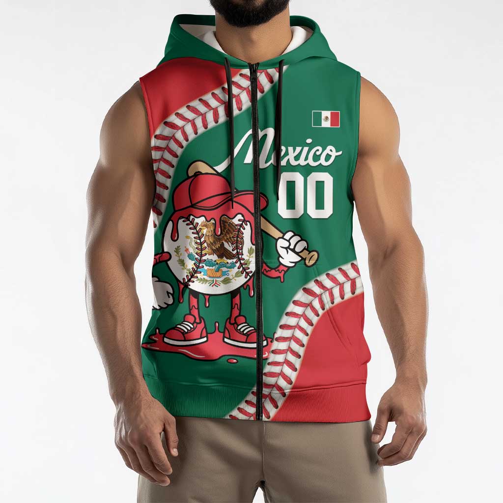 Mexico 2026 Baseball Custom Sleeveless Zip Hoodie Go Champions Drip Style