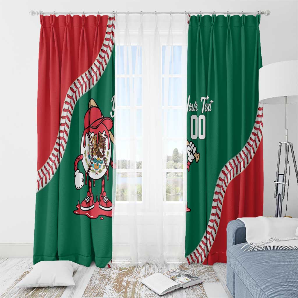 Mexico 2026 Baseball Custom Window Curtain Go Champions Drip Style