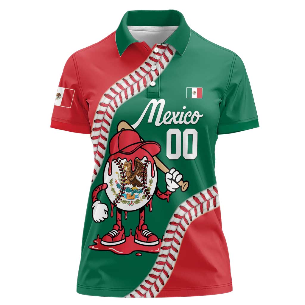 Mexico 2026 Baseball Custom Women Polo Shirt Go Champions Drip Style